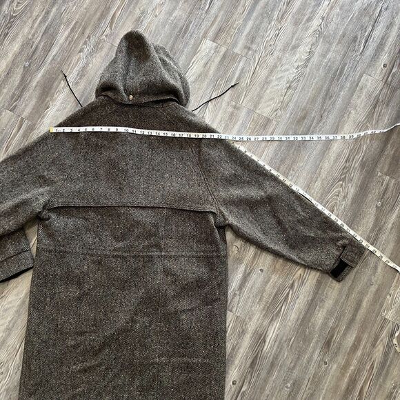 Woolrich USA Made Wool Blend Herringbone Field Coat Men’s L Gray Vintage Hood - Picture 5 of 7